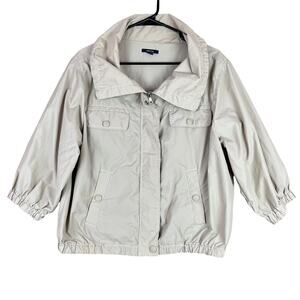 Nautica Womens Jacket Tan Windbreaker Bomber Rain Gorpcore Fly Away Outdoors L